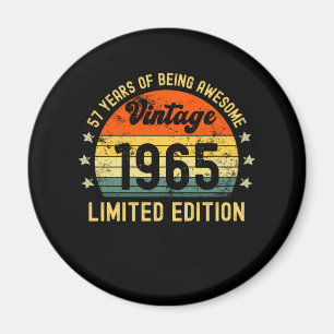 57th birthday gifts vintage 1965 limited edition magnet