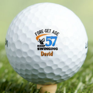 57th Birthday Golf Gift Funny Keepsake Blue Balls