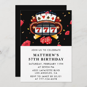 57th birthday invitation Casino Poker Playing card