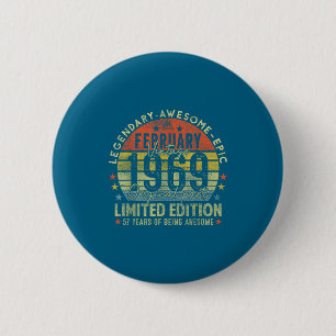 57th Birthday Legends February 1996 Vintage 57 Yea 6 Cm Round Badge