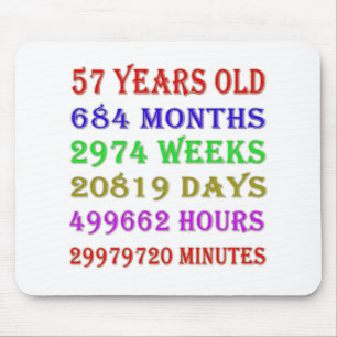 57th Birthday Milestones Mouse Mat