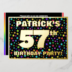 57th Birthday Party — Fun, Colourful Stars Pattern