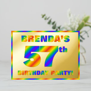 57th Birthday Party — Fun, Rainbow Spectrum “57”