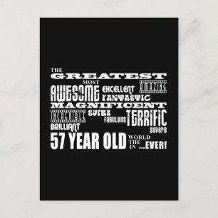 57th Birthday Party Greatest Fifty Seven Year Old Invitation Postcard