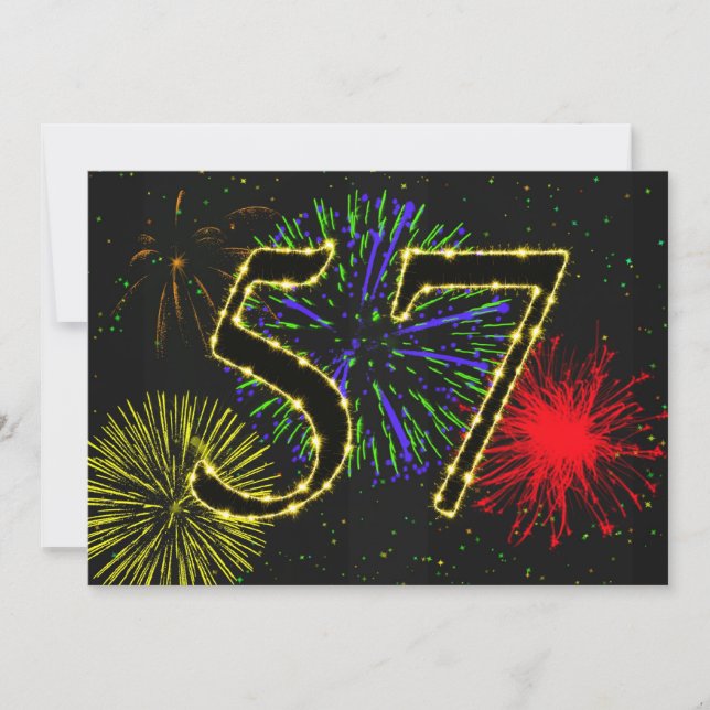 57th birthday party invitate invitation (Front)