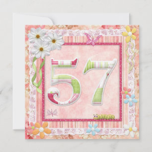 57th birthday party scrapbooking style invitation
