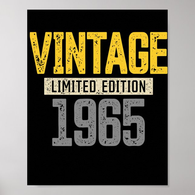 57th Birthday s Men Women Vintage 1965 57th Poster (Front)