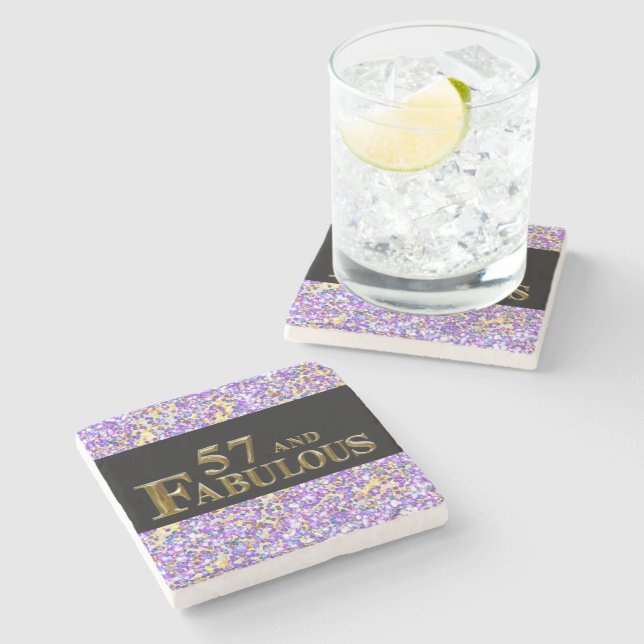57th  Birthday  Stone Coaster (Side)