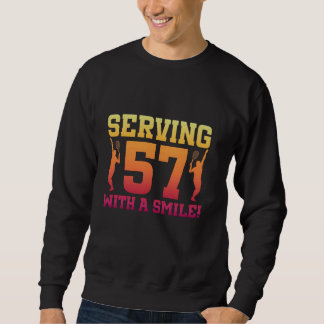 57th Birthday Tennis 57 Years Old Tennis Player Bi Sweatshirt