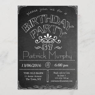 57th Chalkboard Birthday Celebration Invitation