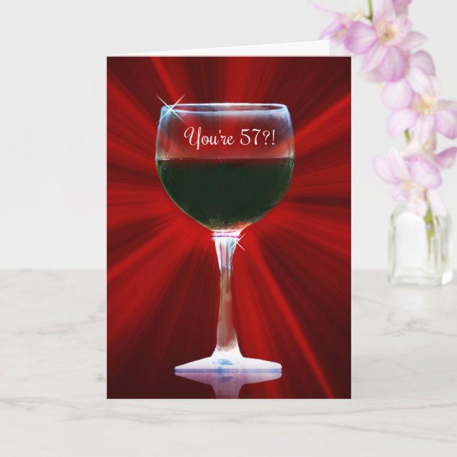 57th Happy Birthday Wine Card (Orchid)