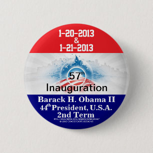 57th Inauguration President Barack H Obama II 2013 6 Cm Round Badge