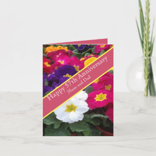 57th Wedding Anniversary Colourful Polyanthus Card