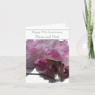57th Wedding Anniversary Pink Rhododendron Card