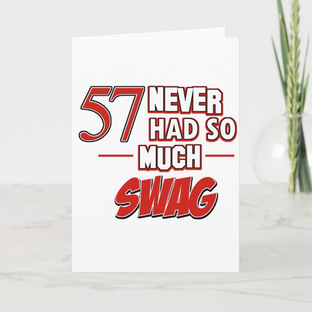 57th year birthday designs card (Front)
