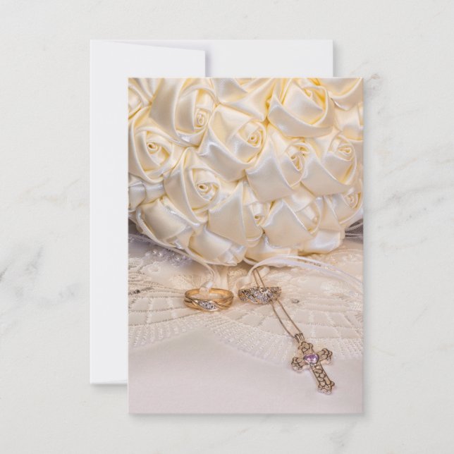 5807-Bouquet with Rings and Cross Invitation (Front)