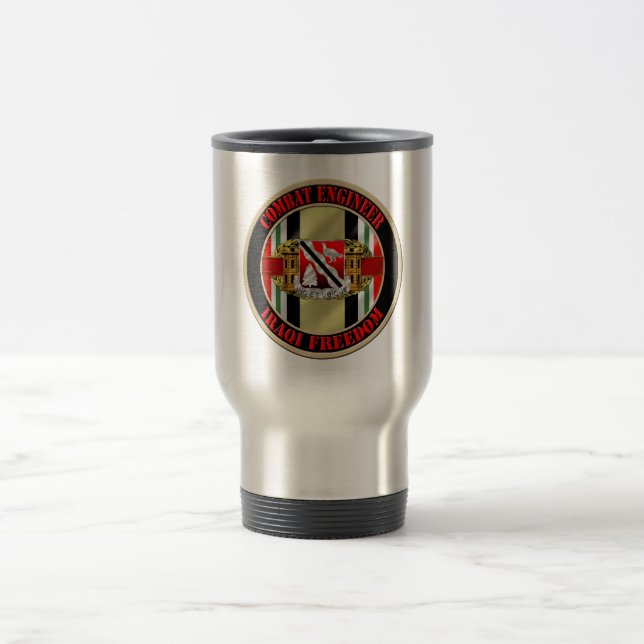 588th Engineer Battalion Combat Engineer OIF Travel Mug (Center)