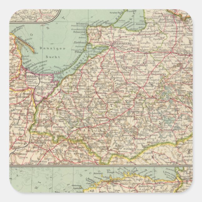 58 East Prussia, Baltic States Square Sticker (Front)