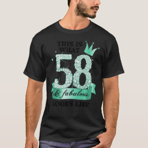 58 & Fabulous I Turquoise White Party Group Photo T-Shirt