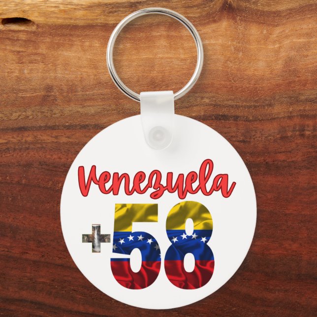 58 Venezuela Pride Authentic Venezuelan Roots Key Ring (Back)