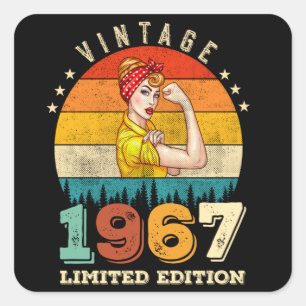 58 Year Old Bday 1967 Vintage 58th Birthday Women Square Sticker