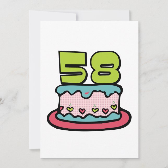 58 Year Old Birthday Cake Card (Front)