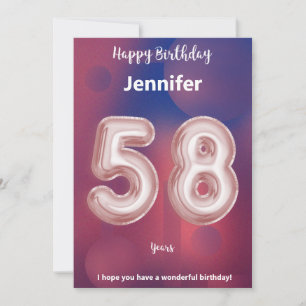 58 year old Happy Birthday card