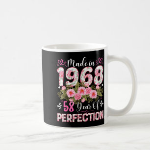 58 Year Old Made in 1968 Floral 58th Birthday Coffee Mug