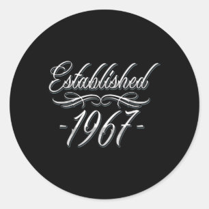 58 Year Old Tattoo Lover 1967 58th Birthday  Classic Round Sticker