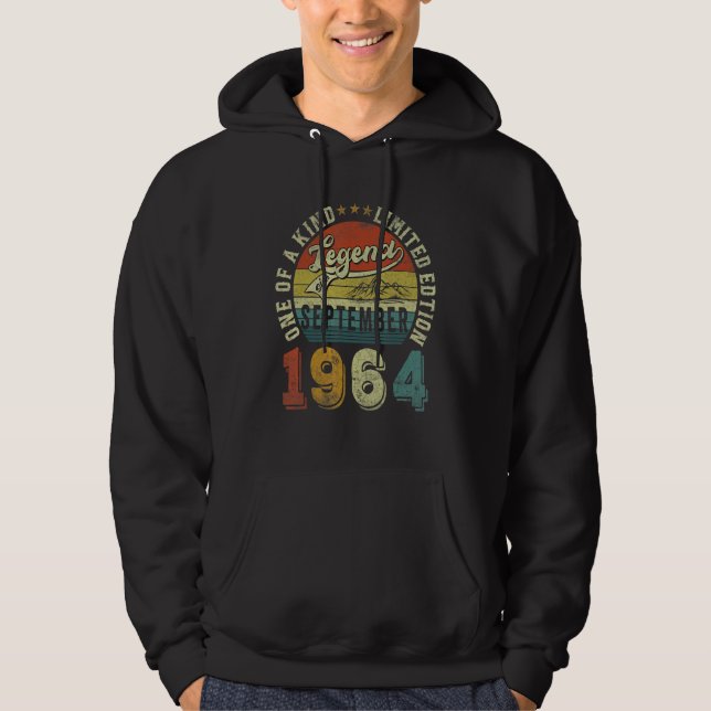 58 Years Old 58th Birthday Legend Since September  Hoodie (Front)