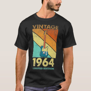 58 Years Old 58th Vintage 1964 Guitar Lover Bday5 T-Shirt
