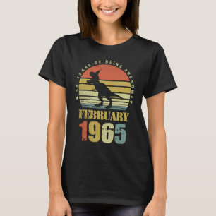 58 Years Old Dinosaur February Since 1965 58th Bir T-Shirt