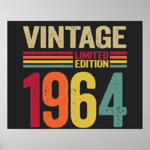 58 Years Old Gifts Vintage 1964 58th Birthday gift Poster