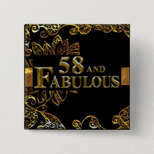 58th  Birthday  15 Cm Square Badge