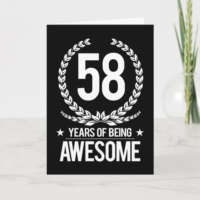 58th Birthday (58 Years Of Being Awesome) Card (Front)