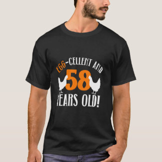 58th Birthday 58 Years Old Chicken Farmer Chicken  T-Shirt