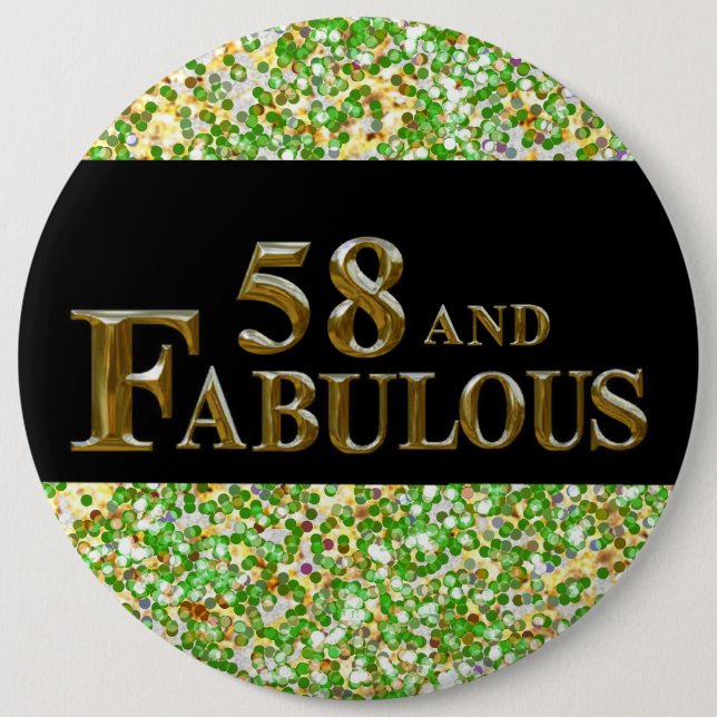 58th  Birthday  6 Cm Round Badge (Front)