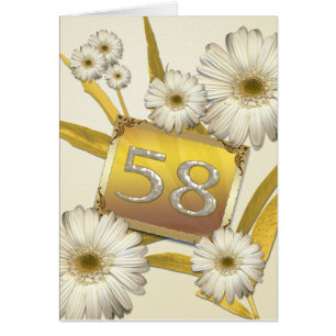 58th Birthday card with daisies.
