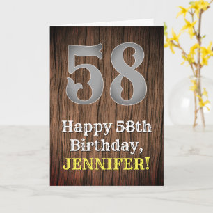 58th Birthday: Country Western Inspired Look, Name Card
