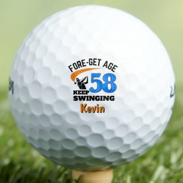 58th Birthday Golf Gift Cool Keepsake Blue Balls (Creator Uploaded)