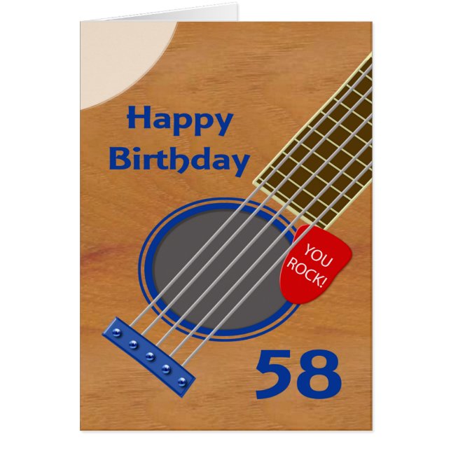 58th Birthday Guitar Player Birthday (Front)