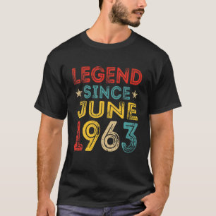 58Th Birthday Legend Since June 1963 Distressed 58 T-Shirt