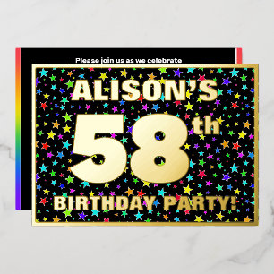 58th Birthday Party — Fun, Colourful Stars Pattern