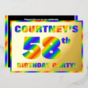 58th Birthday Party — Fun, Rainbow Spectrum “58”