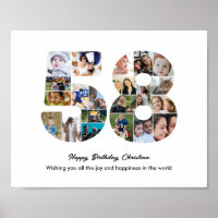 58th Birthday Party Number 58 Photo Collage