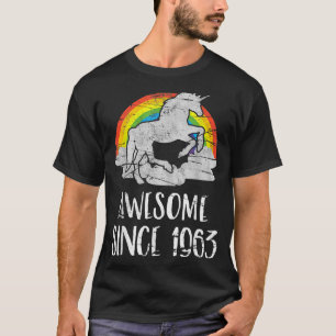 58th birthday, vintage unicorn, Awesome since 1963 T-Shirt
