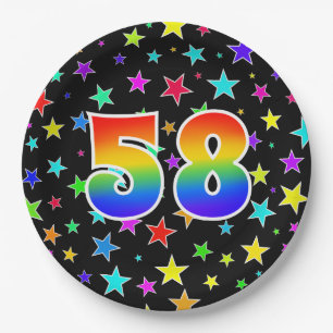 58th Event: Bold, Fun, Colorful Rainbow 58 Paper Plate