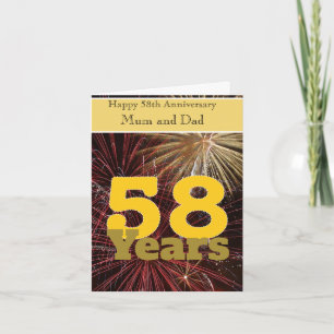 58th Wedding Anniversary Card