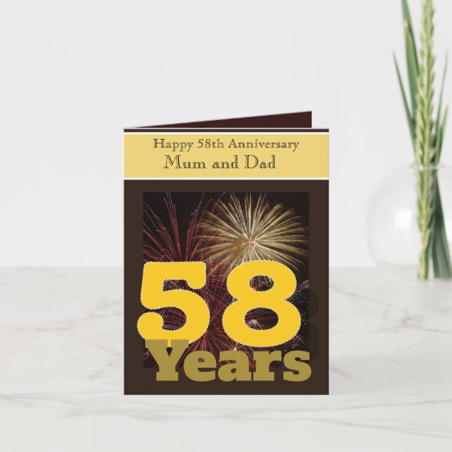 58th Wedding Anniversary   Card (Front)