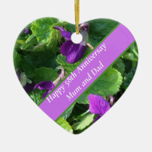 58th Wedding Anniversary   Ceramic Tree Decoration